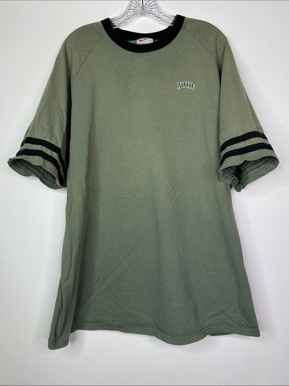 Vintage Nike Green Spell Out Logo Shirt Size XL